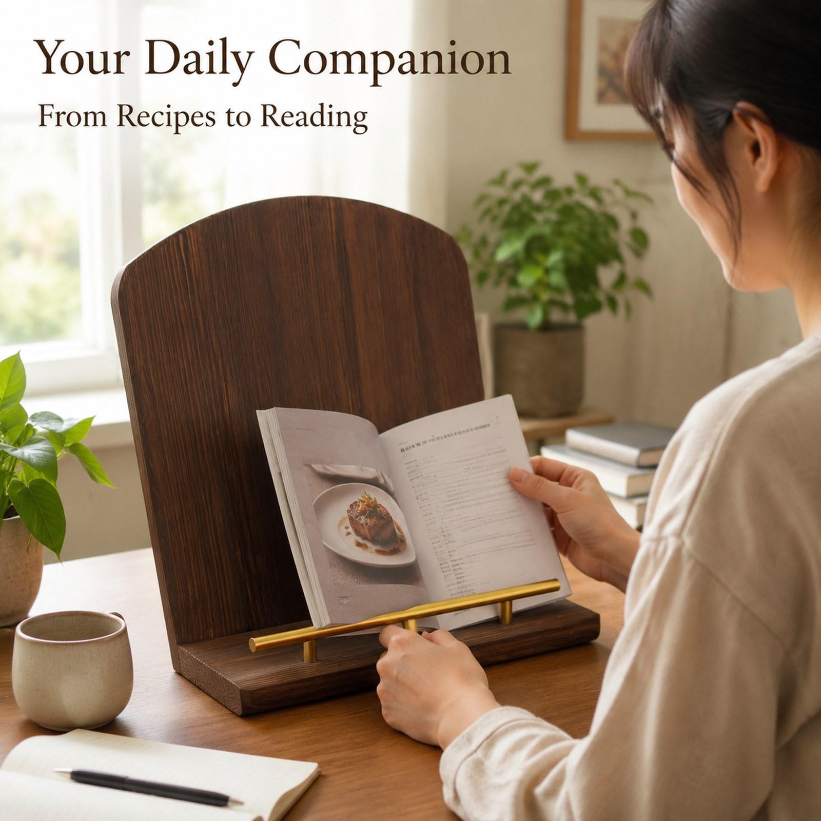Wooden Cookbook Stand Recipe B - Home Cooking Book ulasan dan harga